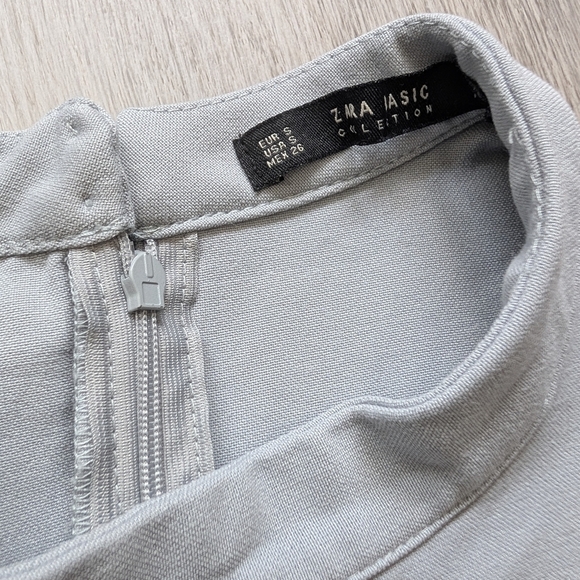 Zara A-Line Light Grey Dress Size Small - Picture 3 of 6